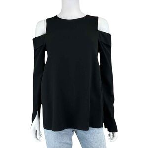tibi Black Cold Shoulder Blouse Size 4
